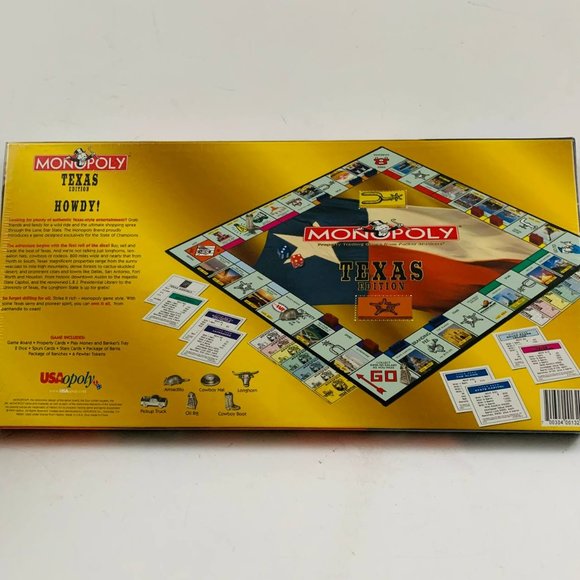 Vintage Monopoly Texas Edition Howdy! 1999 Board Game Hasbro USAopoly Sealed - Picture 4 of 9